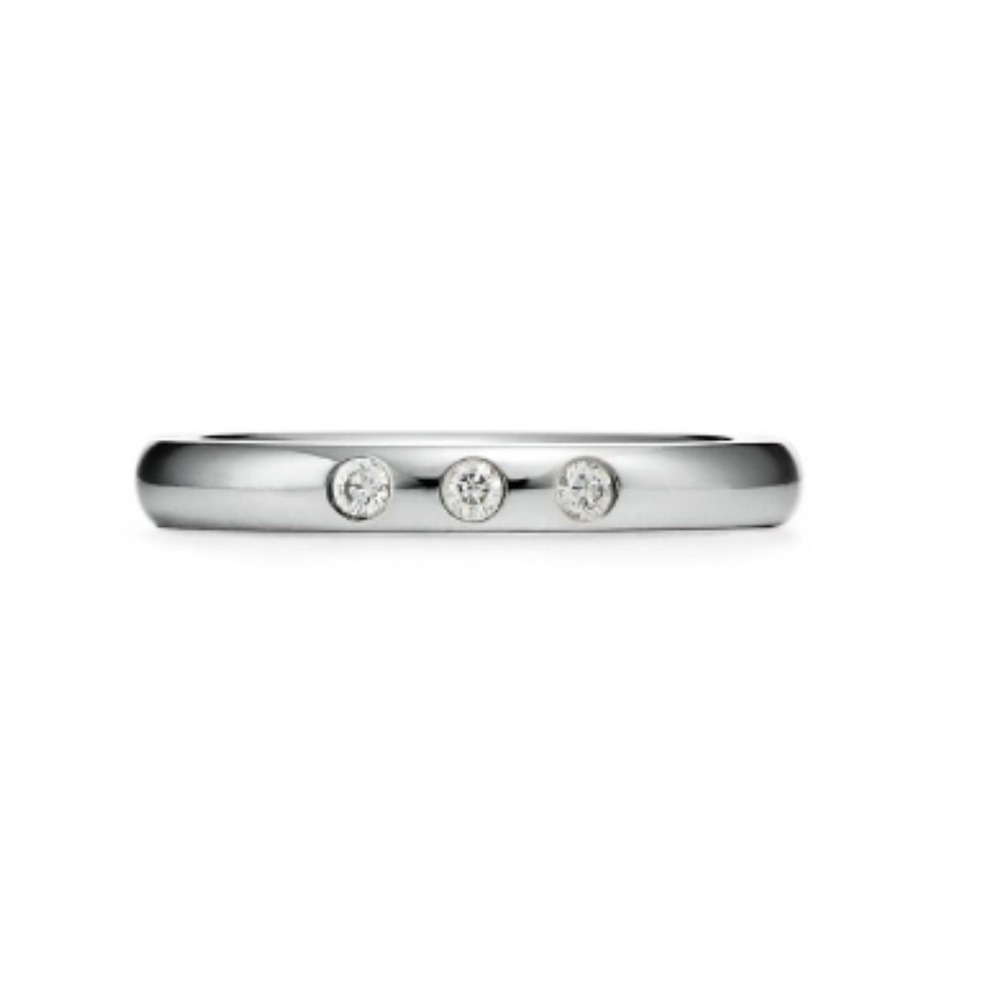 Tiffany Co Platinum Ring Band with Diamonds